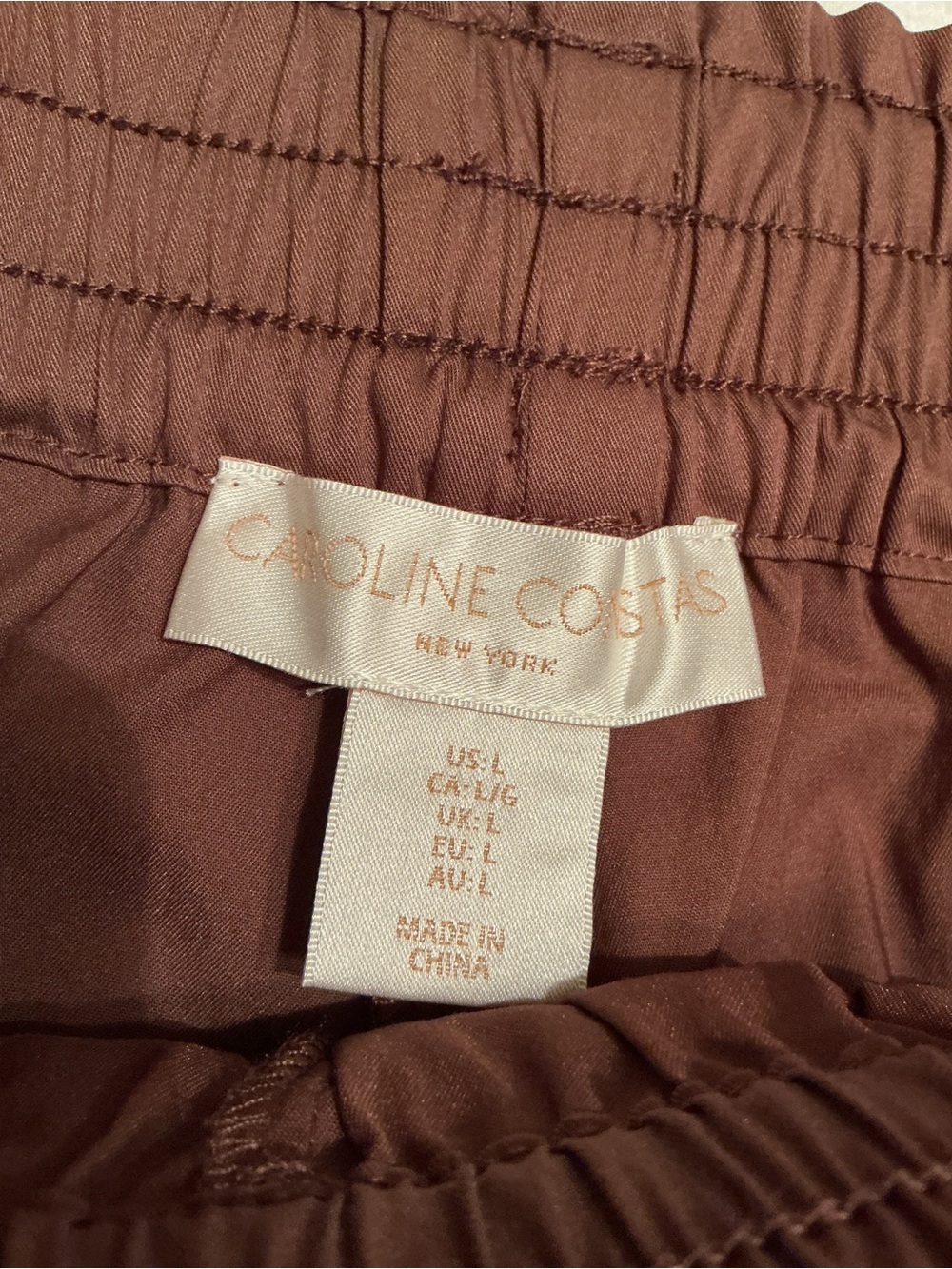 Caroline Constas Brown w/Embroidered Trim 2-Piece Shorts & Tank Set, Large NWT - Picture 7 of 16